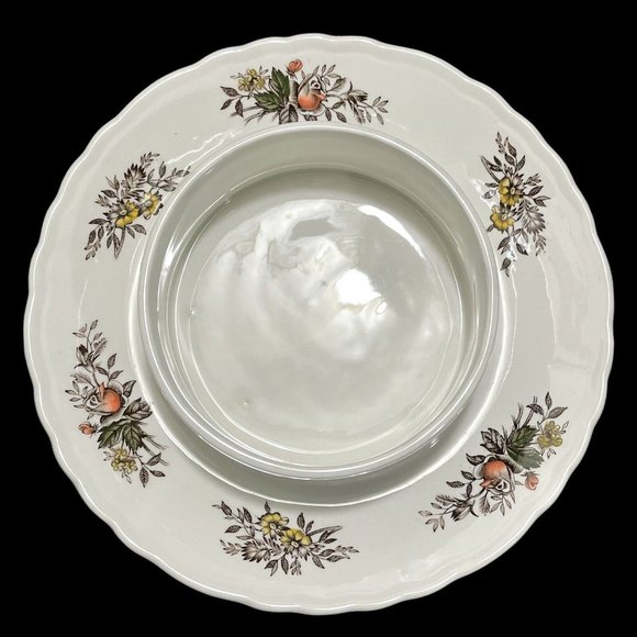 Vintage 1960s Wood & Sons England Rosedale Butter Dish Ironstone Hand Engraved - Picture 3 of 11